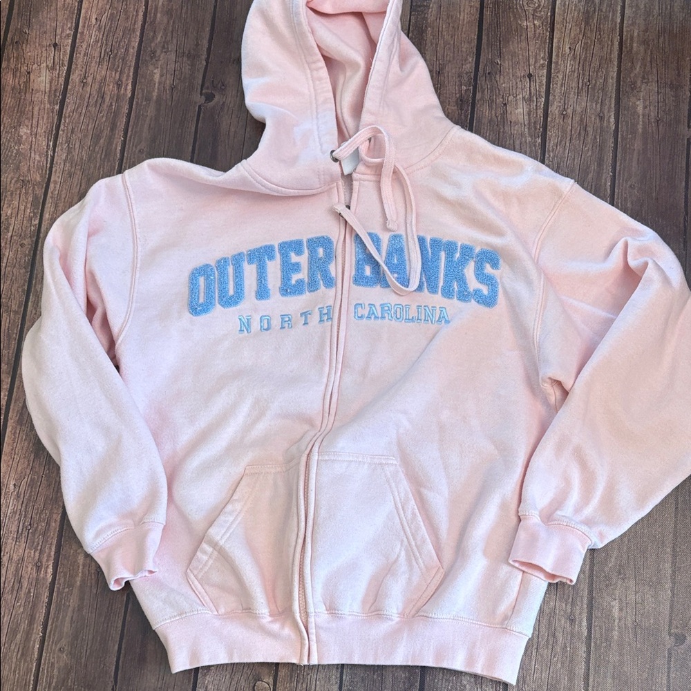 Outer Banks Pink Zip Up Hoodie Sz M (worn twice)